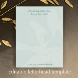 Modern Elegant Green Script Personalized Business Briefbogen