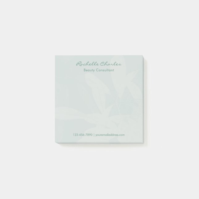 Modern Elegant Green Script Personalized Business Post-it Klebezettel (Vorderseite)