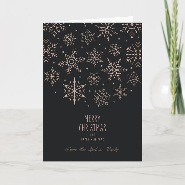 Modern Elegant Holiday Christmas Card Feiertagskarte (Vorderseite)