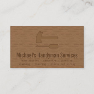 Modern, Elegant, Holz, Handwerker-Dienstleistungen Visitenkarte