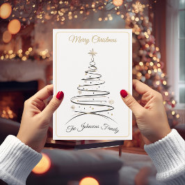 Modern Elegant Minimal Christmas Tree Card Feiertagskarte