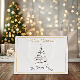 Modern Elegant Minimal Christmas Tree Große Geschenktüte