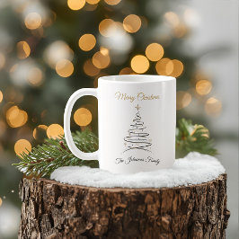 Modern Elegant Minimal Christmas Tree Mug Kaffeetasse