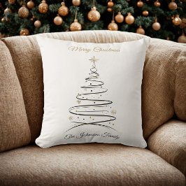 Modern Elegant Minimal Christmas Tree Pillow Kissen