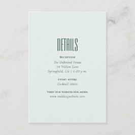 Modern Elegant Minimal QR Code Wedding Details Enc Begleitkarte