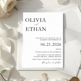 Modern Elegant Minimal Wedding Invitation Einladung