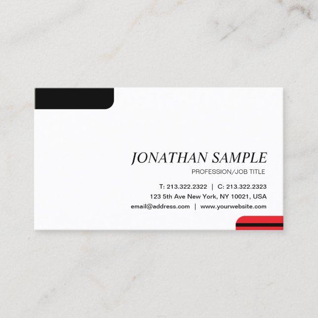 Modern Elegant Minimalist Professional Plain Visitenkarte (Vorderseite)
