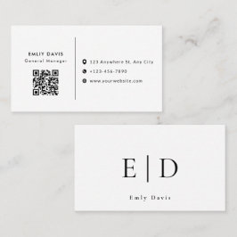 Modern Elegant Minimalist QR Code Business Card Visitenkarte