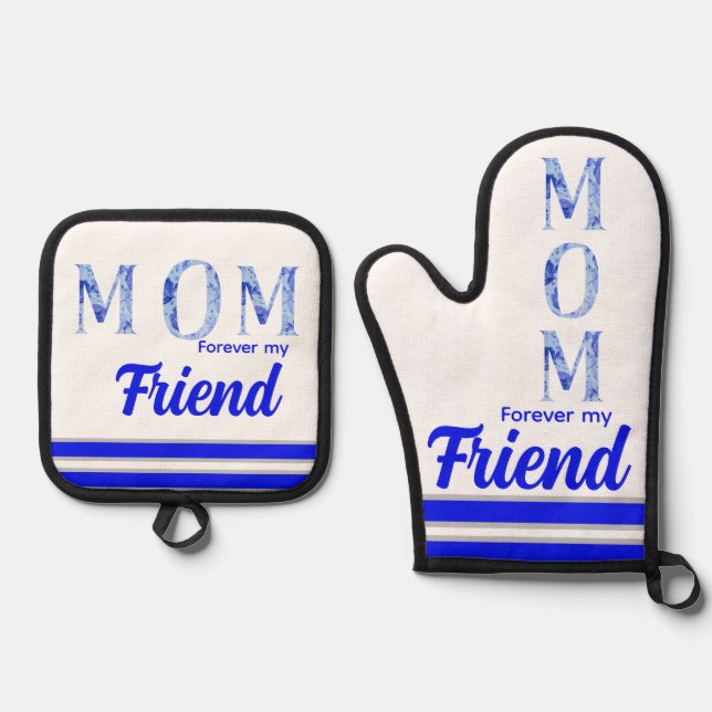 Modern Elegant Mother’s Day|Forever Friend Ofenhandschuh & Topflappen-Set (Vorderseite)