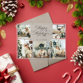 Modern Elegant Multi Photo Collage Christmas Card Acryleinladungen