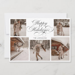 Modern Elegant Multi Photo Collage Christmas Feiertagskarte