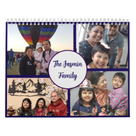 Modern elegant multi photo family stylish kalender