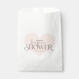 Modern Elegant Peach White Heart Lingerie Shower Geschenktütchen