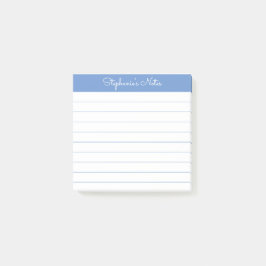 Modern Elegant Periwinkle Blue Personalized Lined Post-it Klebezettel