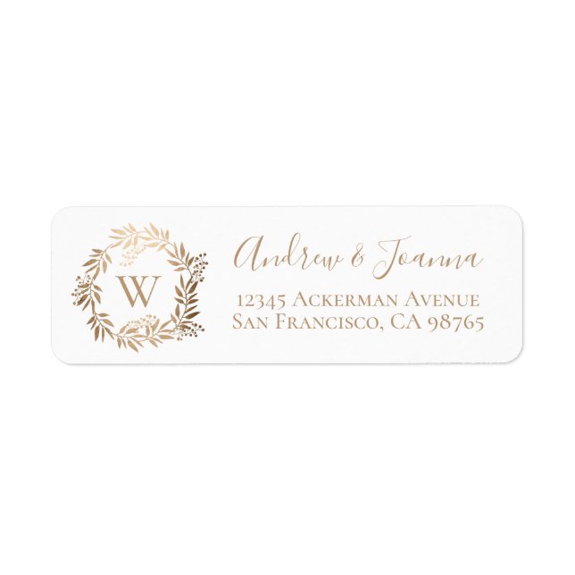Modern Elegant Personalized Gold Monogram (Vorne)