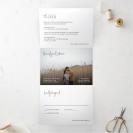 Modern Elegant Photo Wedding Dreifach Gefaltete Einladung