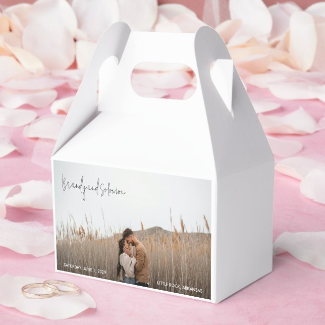 Modern Elegant Photo Wedding Geschenkschachtel (Hochzeit)