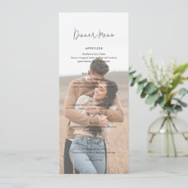 Modern Elegant Photo Wedding Menükarte
