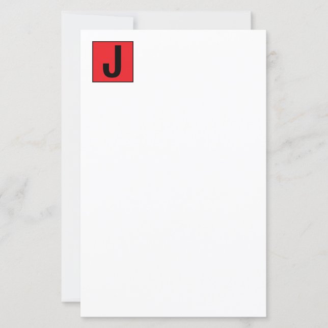 Modern Elegant Plain Professional Monogram Paper (Vorderseite)