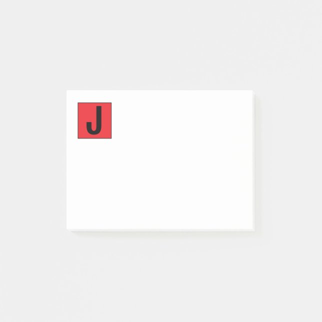 Modern Elegant Plain Professional Monogram Post-it Klebezettel (Vorderseite)