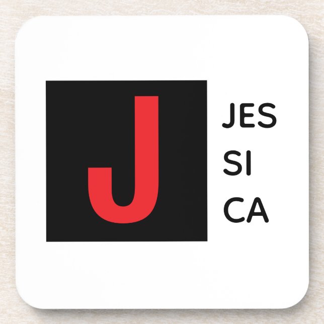 Modern Elegant Plain Professional Name Monogram Getränkeuntersetzer (Vorderseite)