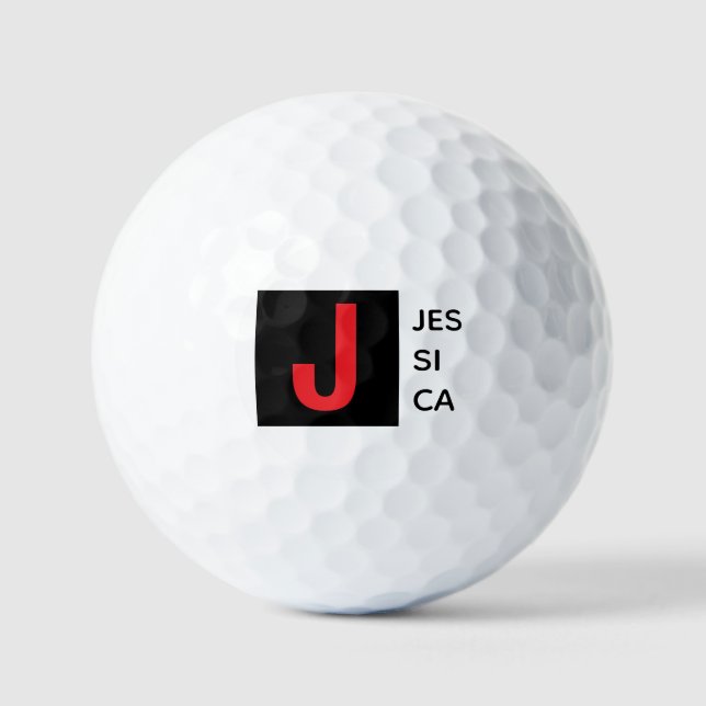 Modern Elegant Plain Professional Name Monogram Golfball (Vorderseite)