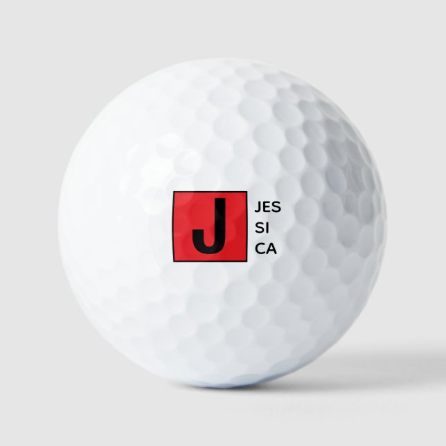 Modern Elegant Plain Professional Name Monogram Golfball (Vorderseite)