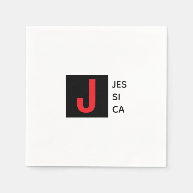 Modern Elegant Plain Professional Name Monogram Serviette (Vorderseite)