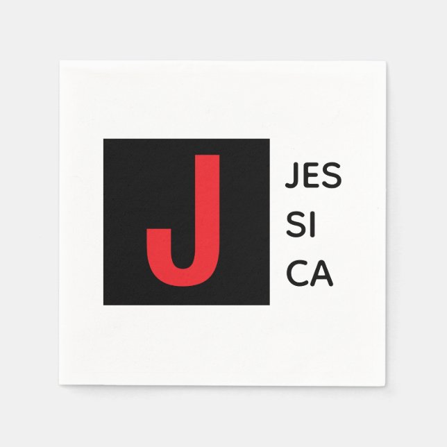 Modern Elegant Plain Professional Name Monogram Serviette (Vorderseite)