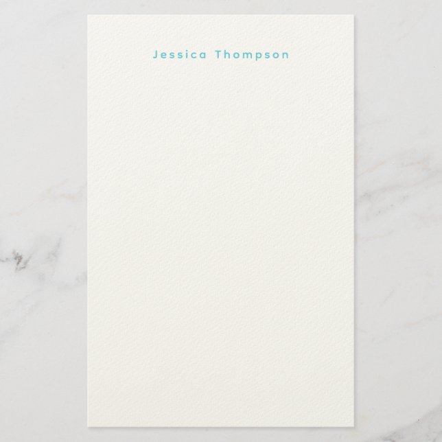 Modern Elegant Plain Simple Professional Name Briefpapier (Vorderseite)