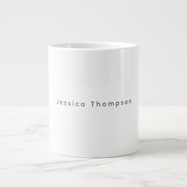 Modern Elegant Plain Simple Professional Name Jumbo-Tasse (Vorderseite)