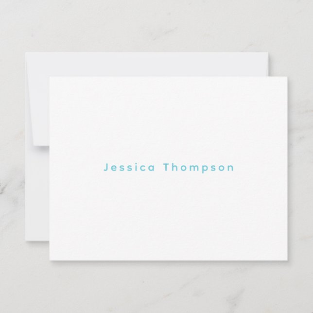 Modern Elegant Plain Simple Professional Name Mitteilungskarte (Vorderseite)