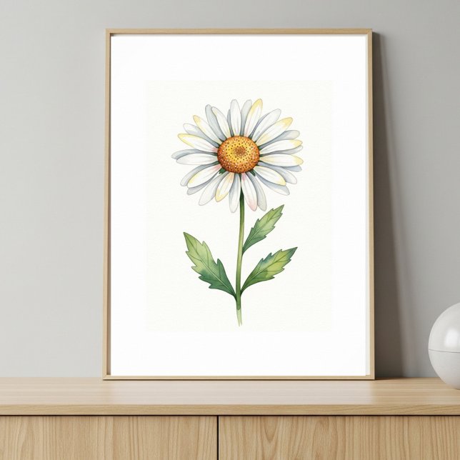Modern Elegant Poster with Daisy Flower  (Von Creator hochgeladen)