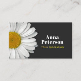Modern Elegant Retro Daisy Black Yellow Visitenkarte