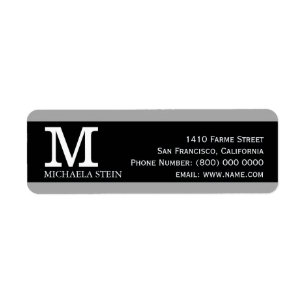 modern & elegant, schwarz & weiß, monogrammiert