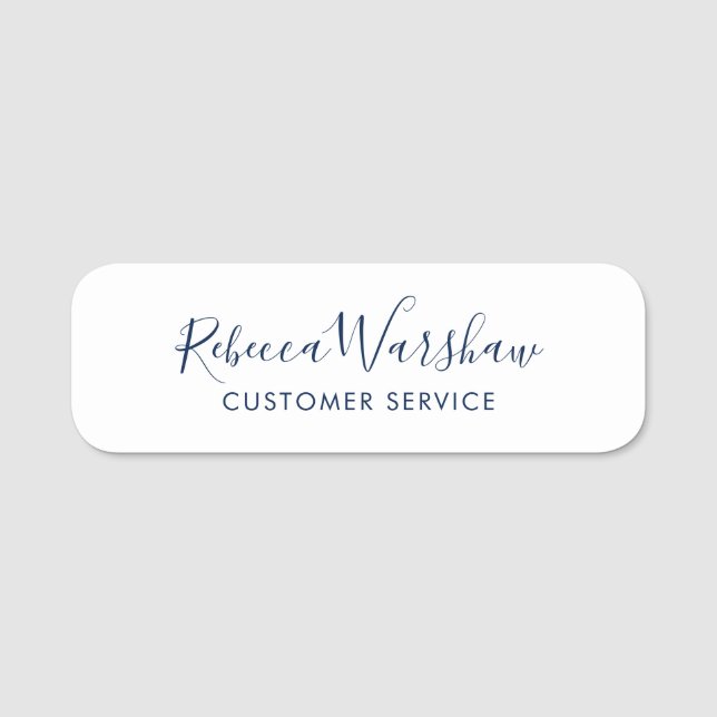 Modern Elegant Script Employees Magnetic Namensschild (Vorderseite)
