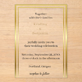 Modern Elegant Script  gold wedding  Acryleinladungen