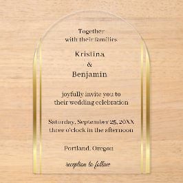 Modern Elegant Script  gold wedding  Acryleinladungen