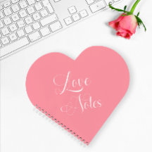 Modern Elegant Script Personalized Pink Love Notes