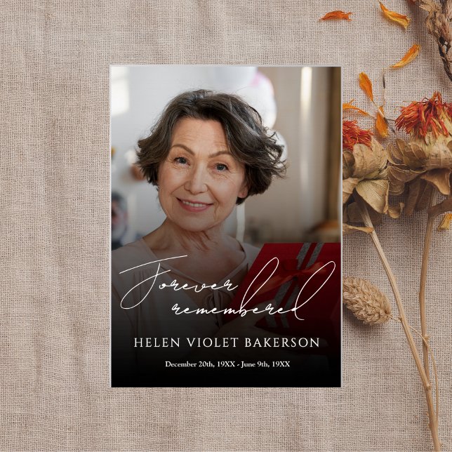 Modern Elegant Script Photo Funeral Welcome Sign Poster (Von Creator hochgeladen)