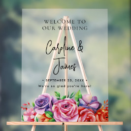 Modern Elegant Script Wedding Welcome Acrylschild