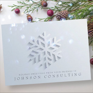 Modern Elegant Snowflake Holiday Greetings Feiertagskarte