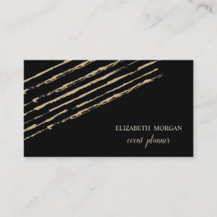 Modern Elegant Stylisch, Glitzer Streifen, Schwarz Visitenkarte