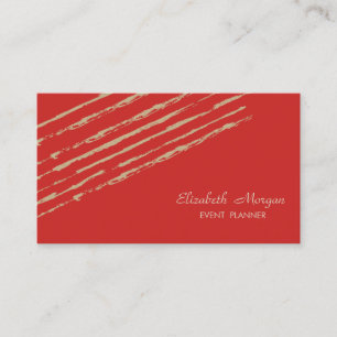 Modern Elegant Stylisch, Glitzerstreifen, Rot Visitenkarte