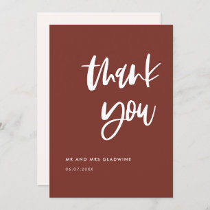 Modern elegant terracotta wedding Thank you card Einladung