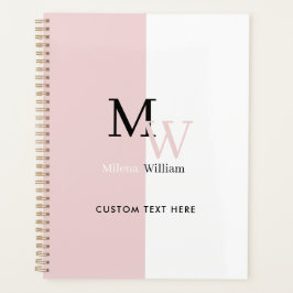 Modern Elegant Two Tone Monogrammed Planer
