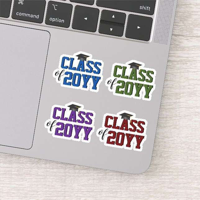 Modern Elegant Typography Graduation Aufkleber (Detail)