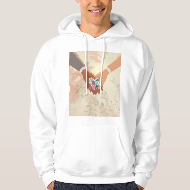 Modern Elegant Valentine’s Day Romantic Love Desig Hoodie (Vorderseite)