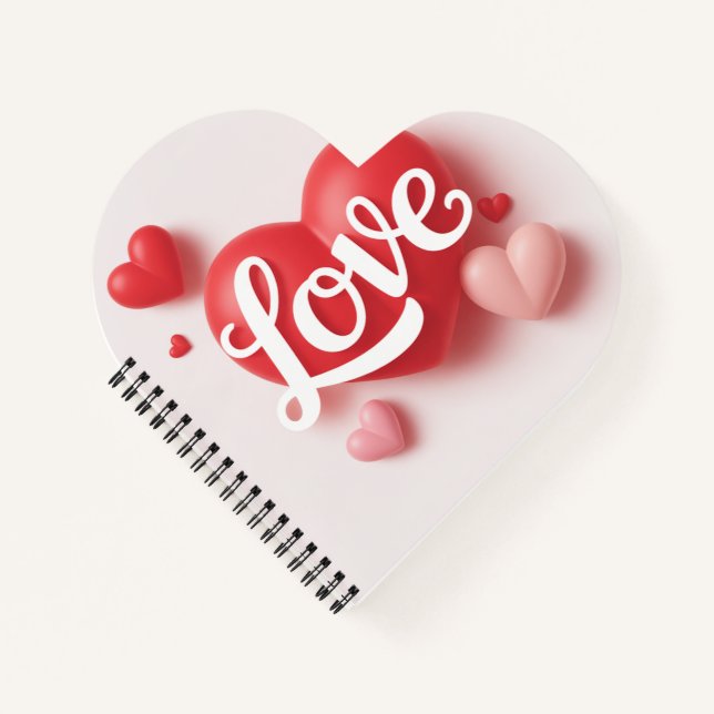 Modern Elegant Valentine’s Day Romantic Love Desig Notizbuch (Vorderseite)