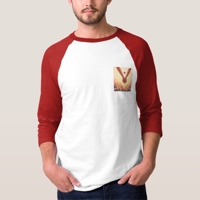 Modern Elegant Valentine’s Day Romantic Love Desig T-Shirt (Vorderseite)